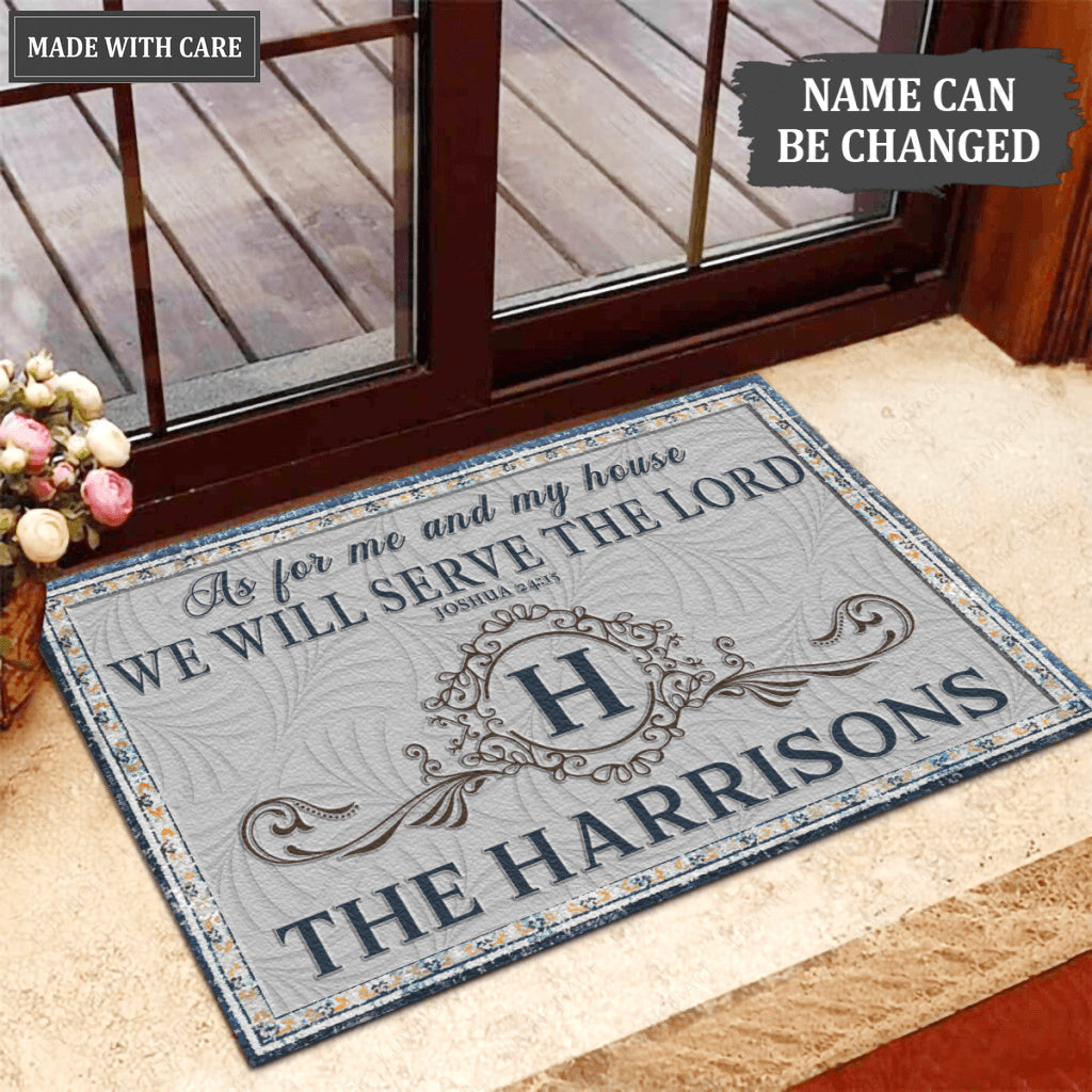Luvingrace L84 Vintage Monogram Collection As For My House Personalized Doormat