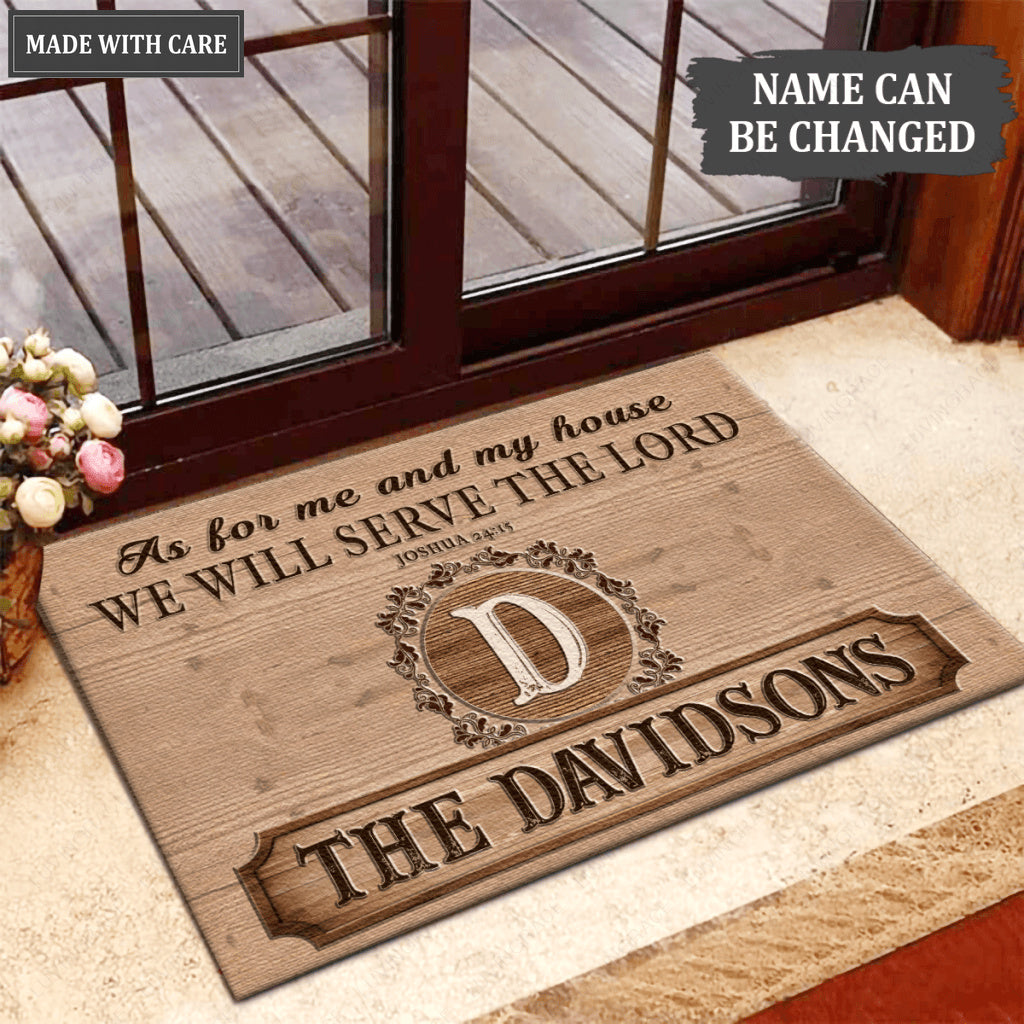 Luvingrace L85 Vintage Monogram Collection As For My House Personalized Doormat