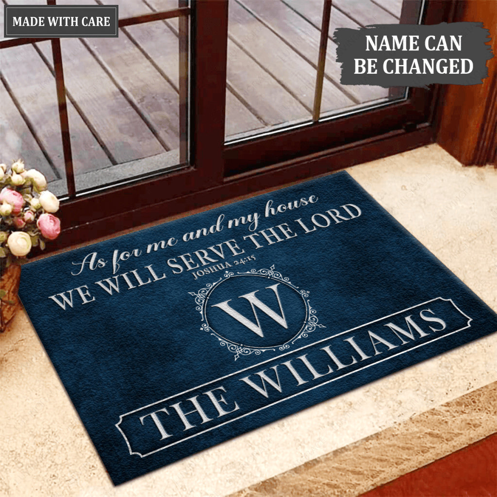Luvingrace L86 Vintage Monogram Collection As For My House Personalized Doormat
