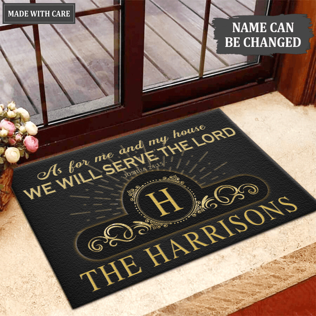 Luvingrace L87 Vintage Monogram Collection As For My House Personalized Doormat