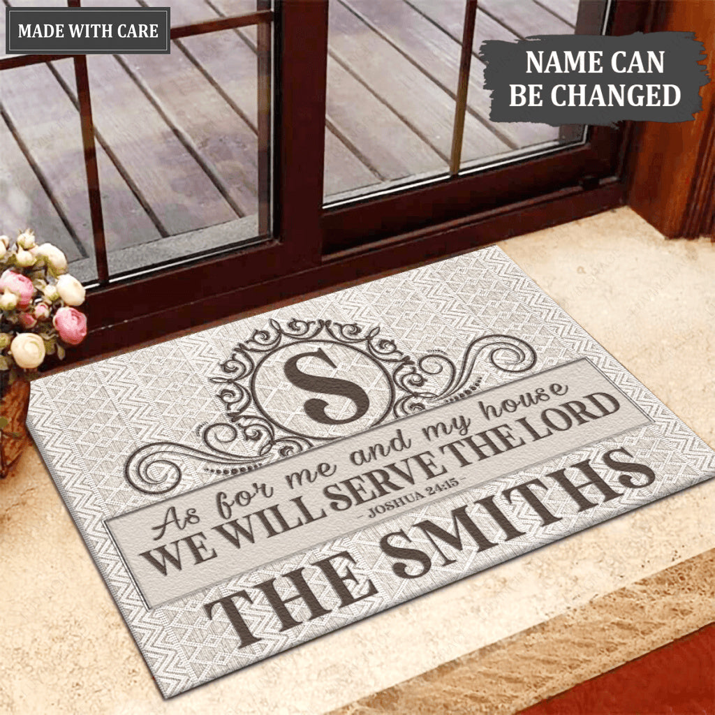 Luvingrace L88 Vintage Monogram Collection As For My House Personalized Doormat