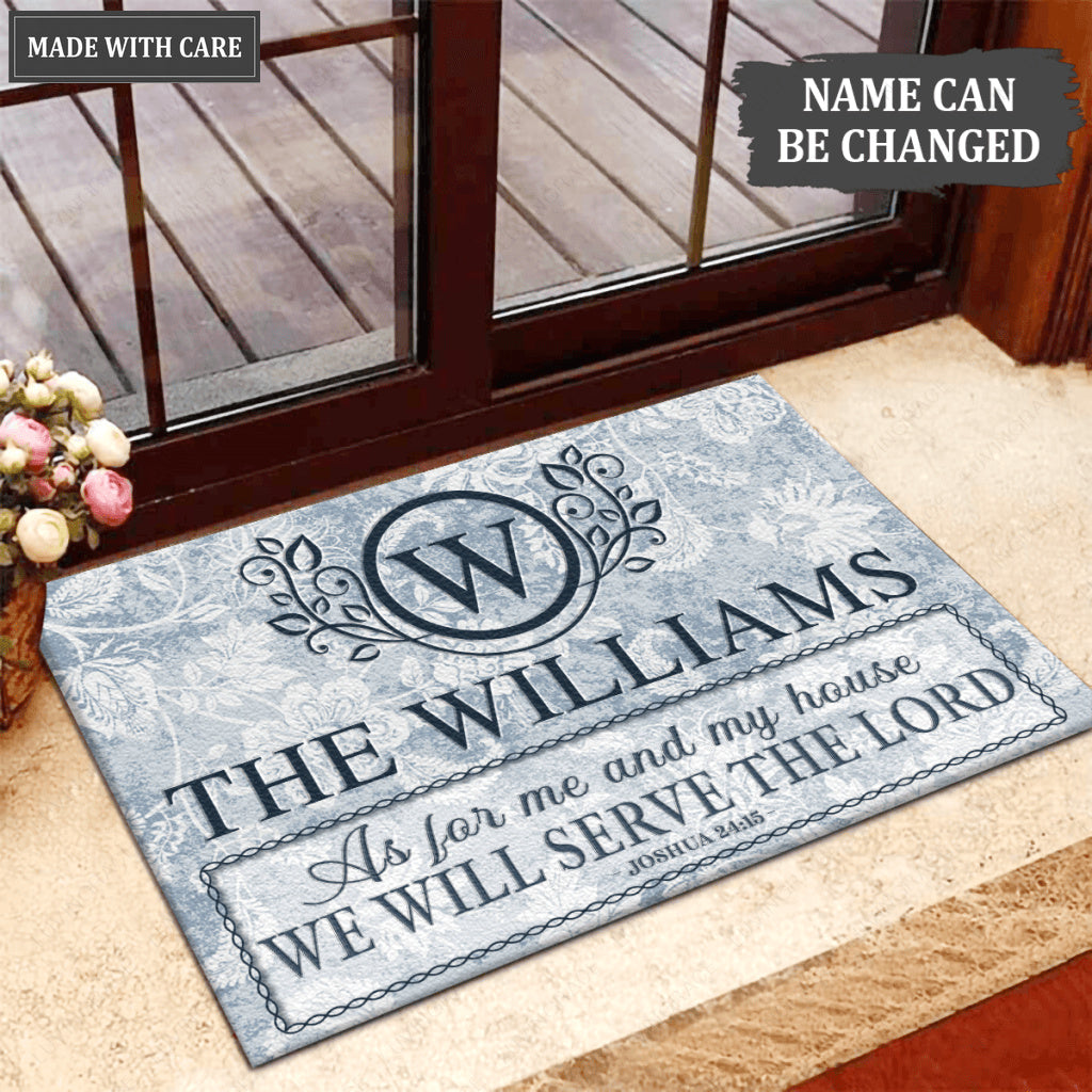 Luvingrace L90 Floral Monogram Collection As For My House Personalized Doormat
