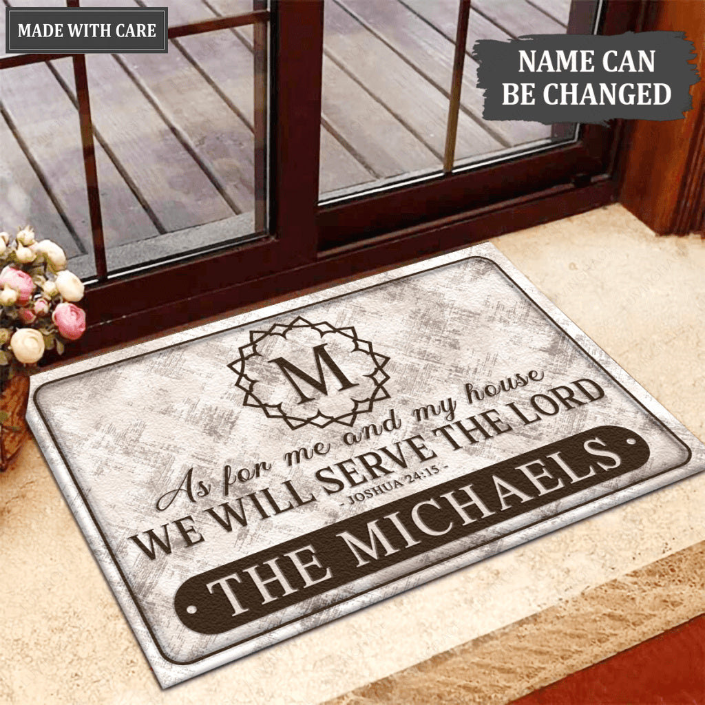 Luvingrace L91 Vintage Monogram Collection As For My House Personalized Doormat