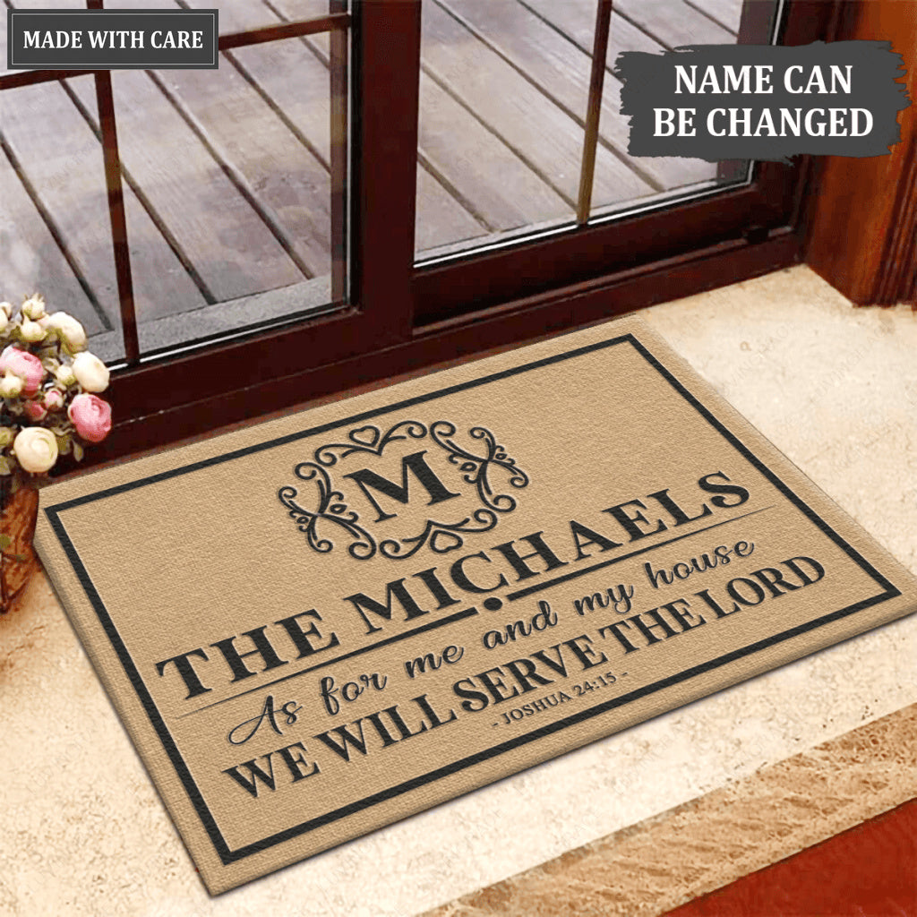 Luvingrace L93 Vintage Monogram Collection As For My House Personalized Doormat