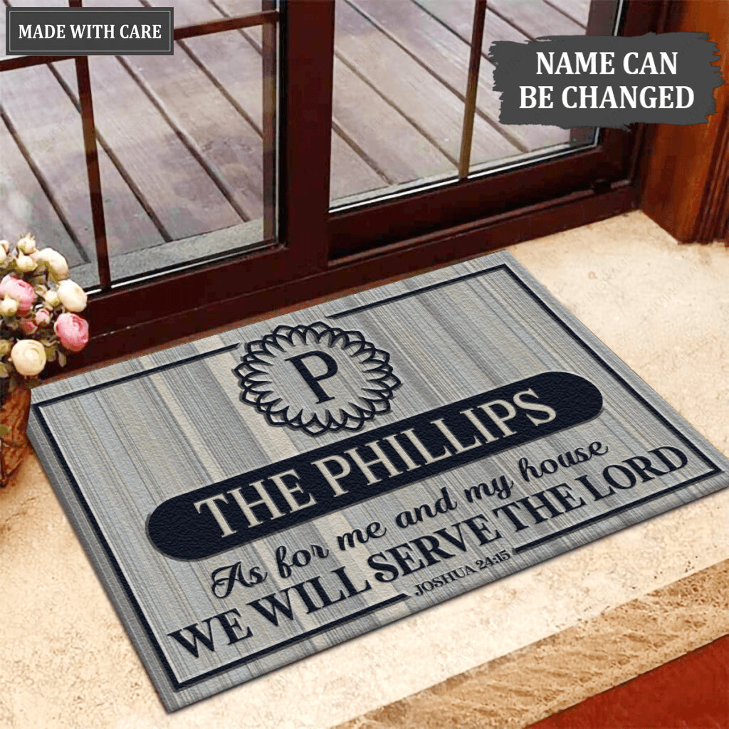 Luvingrace L94 Vintage Monogram Collection As For My House Personalized Doormat