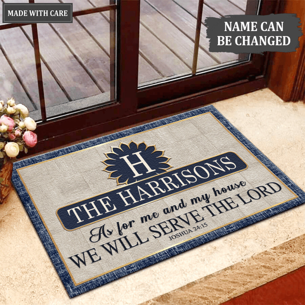 Luvingrace L95 Vintage Monogram Collection As For My House Personalized Doormat