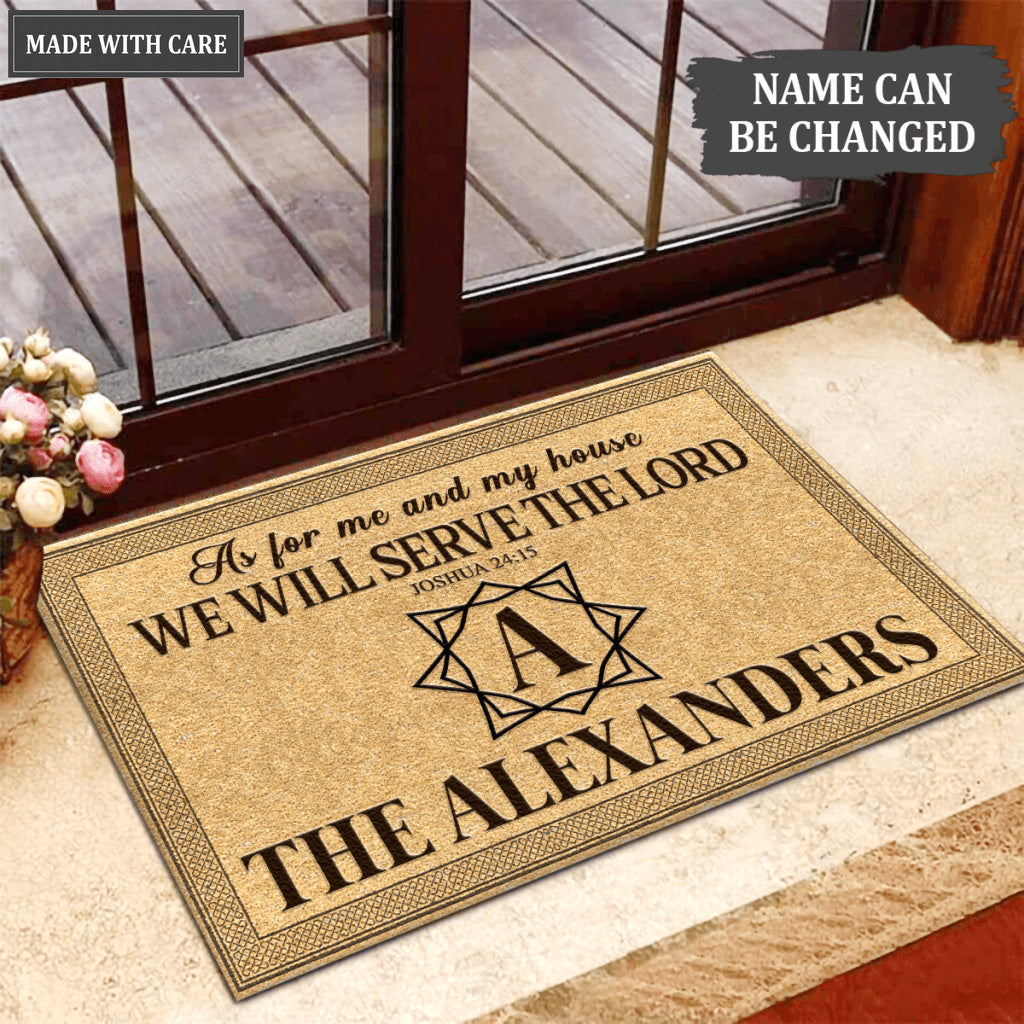 Luvingrace L96 Vintage Monogram Collection As For My House Personalized Doormat