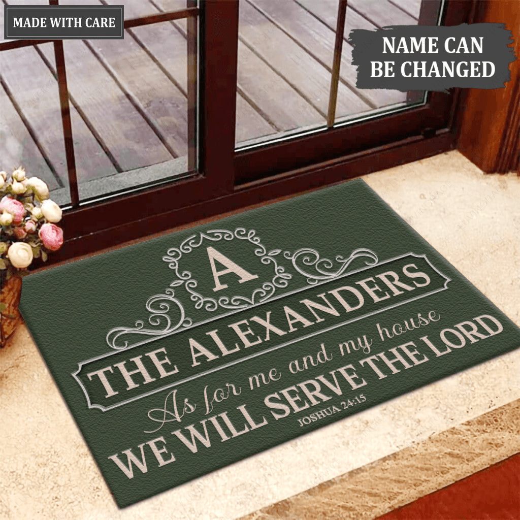 Luvingrace L97 Vintage Monogram Collection As For My House Personalized Doormat