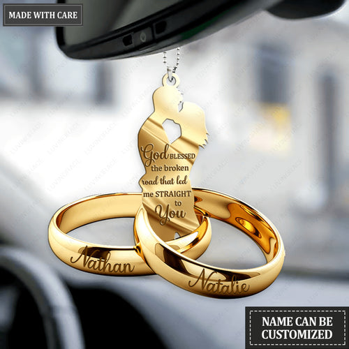 Anniversary Gift Couple Rings Personalized Ornament
