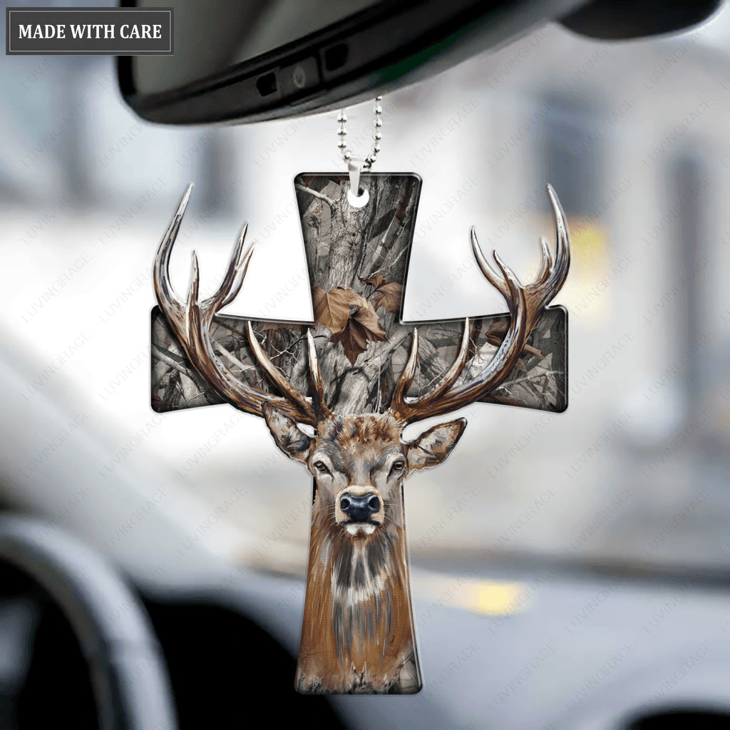 Deer Cross Ornament
