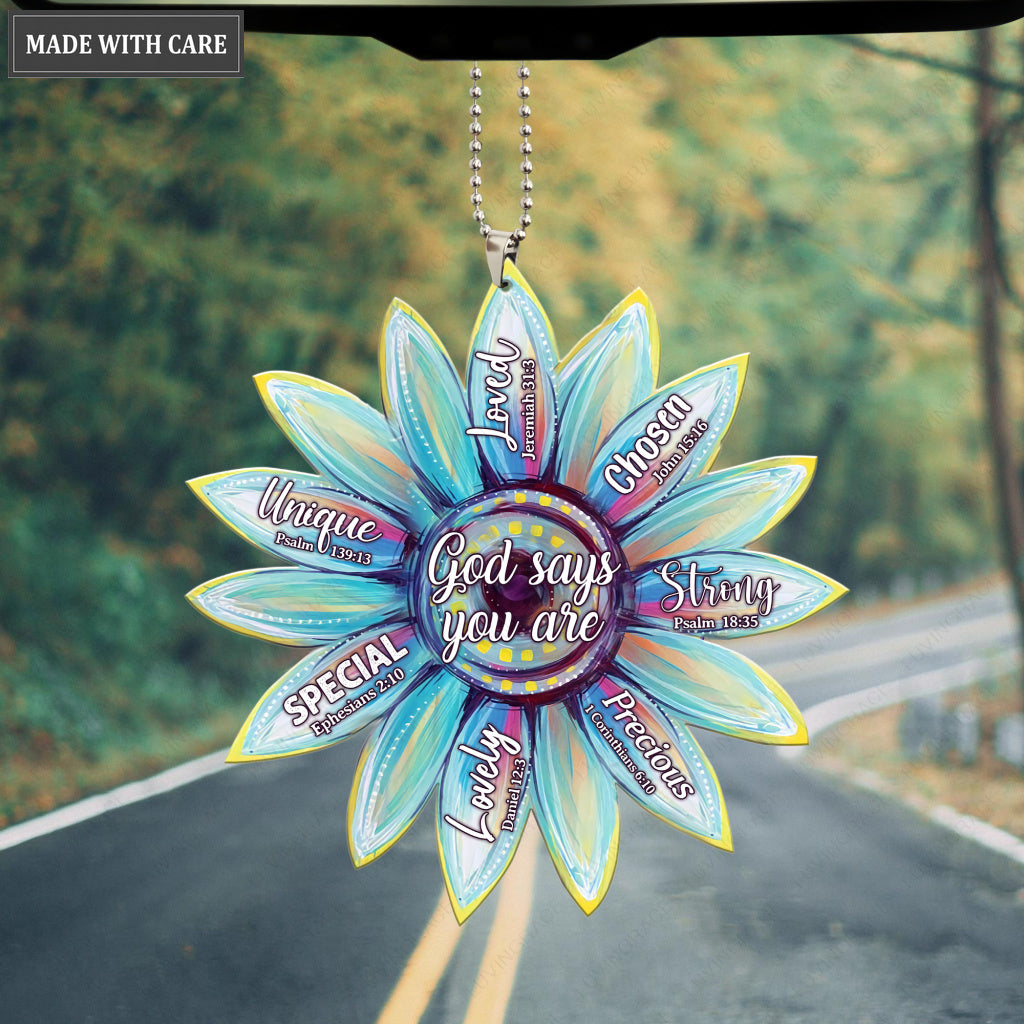 Colorful Flower God Says Ornament