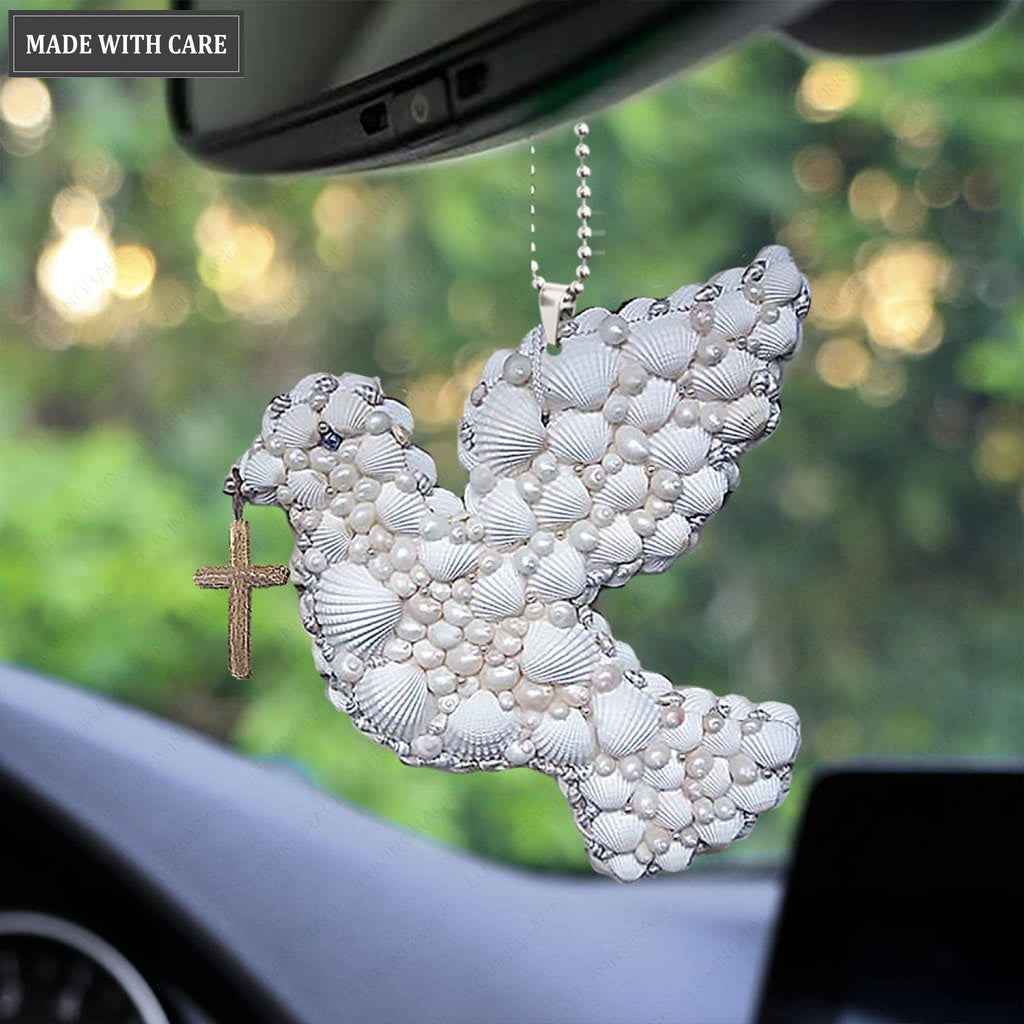 Dove Seashell Hanging Ornament