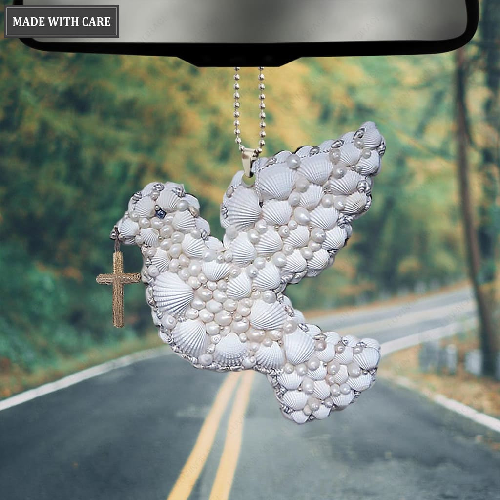 Dove Seashell Hanging Ornament