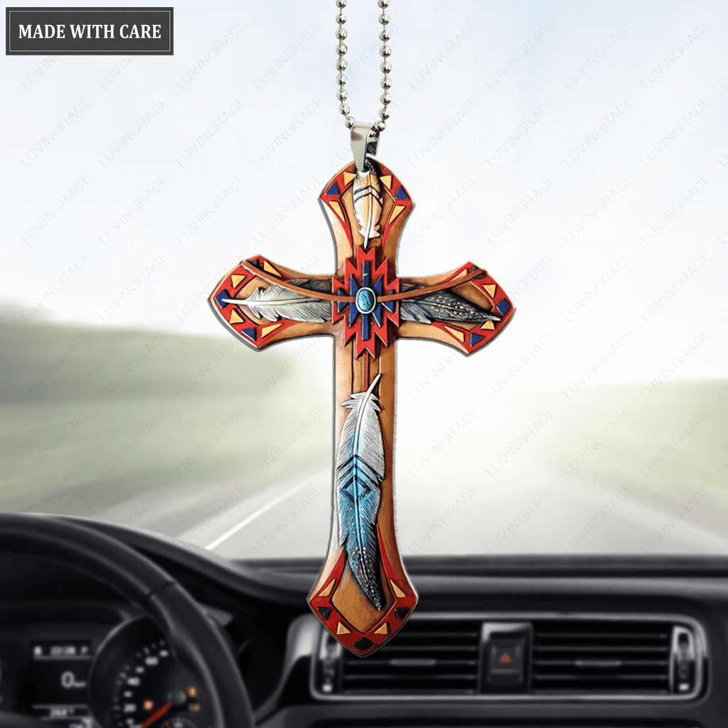 Feather Cross Ornament