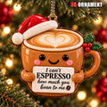 3D Raised Santa Hat Coffee Mug Ornament – Espresso Christmas Decor
