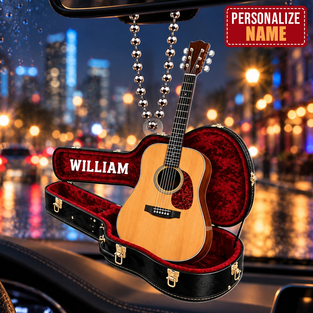 Personalized Name Guitar Case Ornament – Gift for Music Lovers