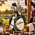 3D Raised Personalized Golf Bag Christmas Ornament