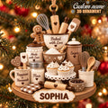 Personalized Name 3D Raised Baked with Love Baker Christmas Ornament