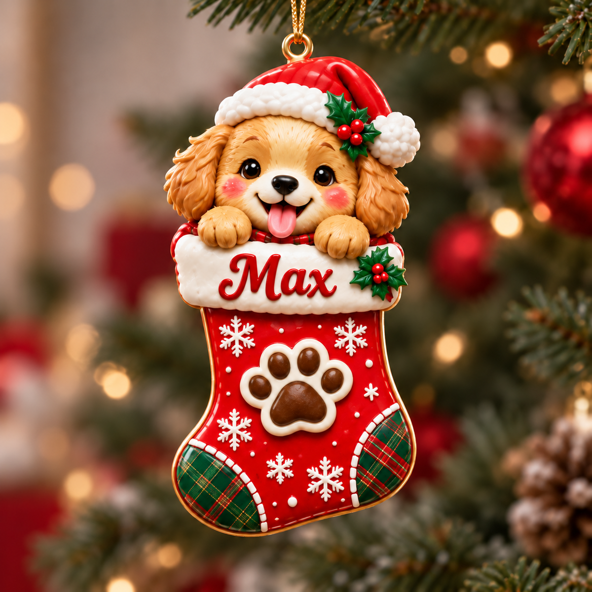 3D Personalized Christmas Stocking Ornament – Choose Your Character