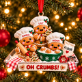 Personalized Gingerbread Baking Crew 3D Ornament – Custom Names Christmas Gift