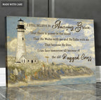 Lighthouse And Cross Amazing Grace Wall Art