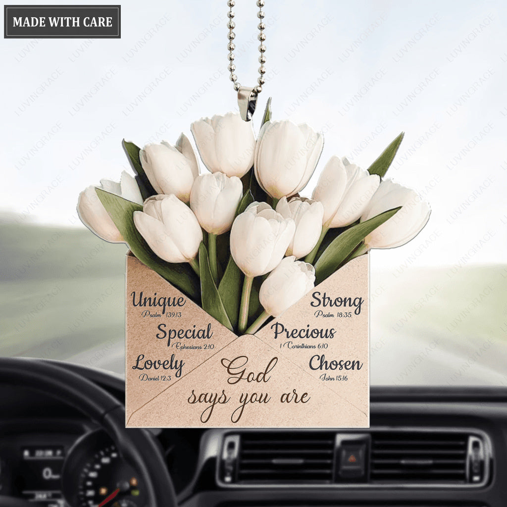 Tulips Envelope God Says You Are Ornament