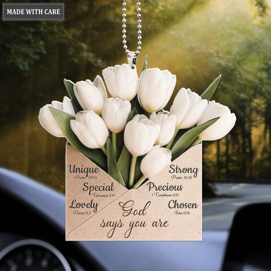 Tulips Envelope God Says You Are Ornament