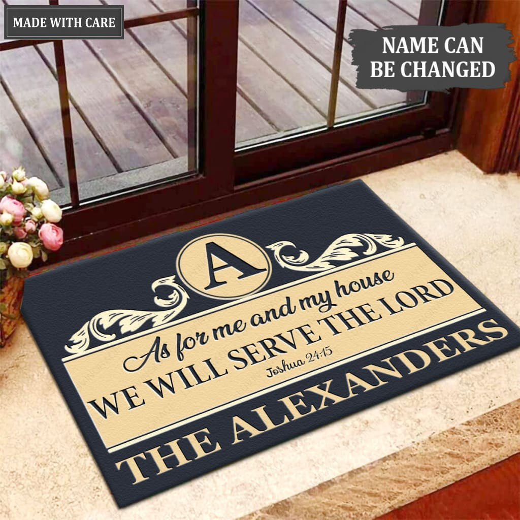 Luvingrace M86 Luxury Monogram Collection As For My House Personalized Doormat