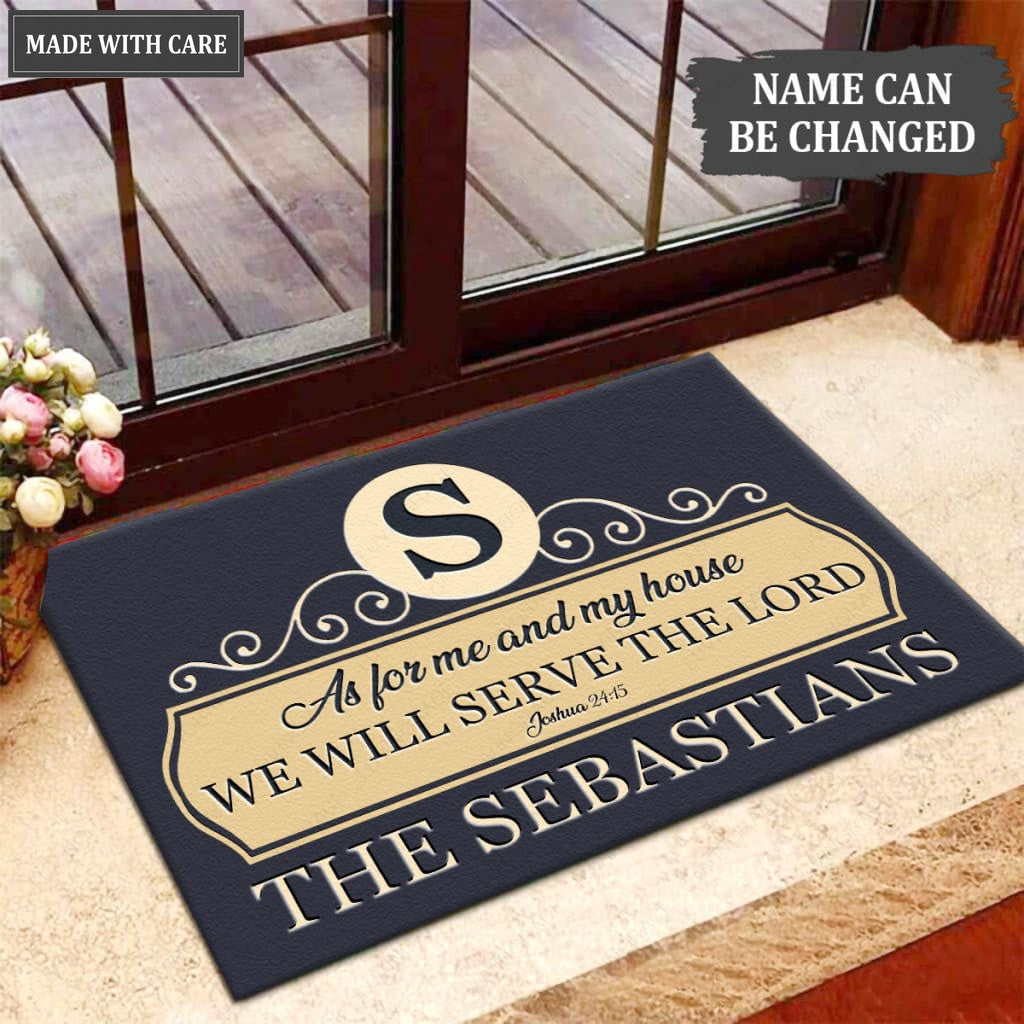 Luvingrace M87 Elegant Monogram Collection As For My House Personalized Doormat