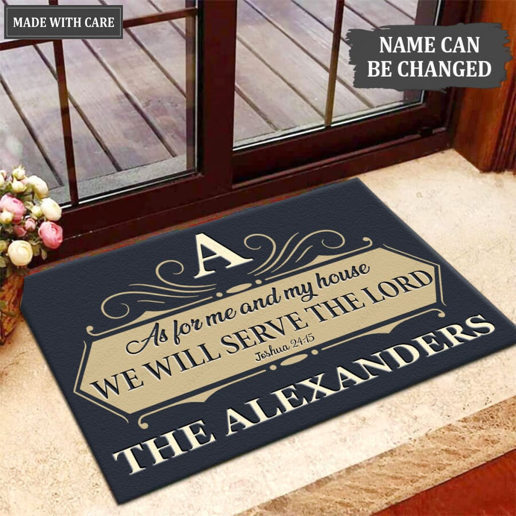 Luvingrace M90 Luxury Monogram Collection As For My House Personalized Doormat