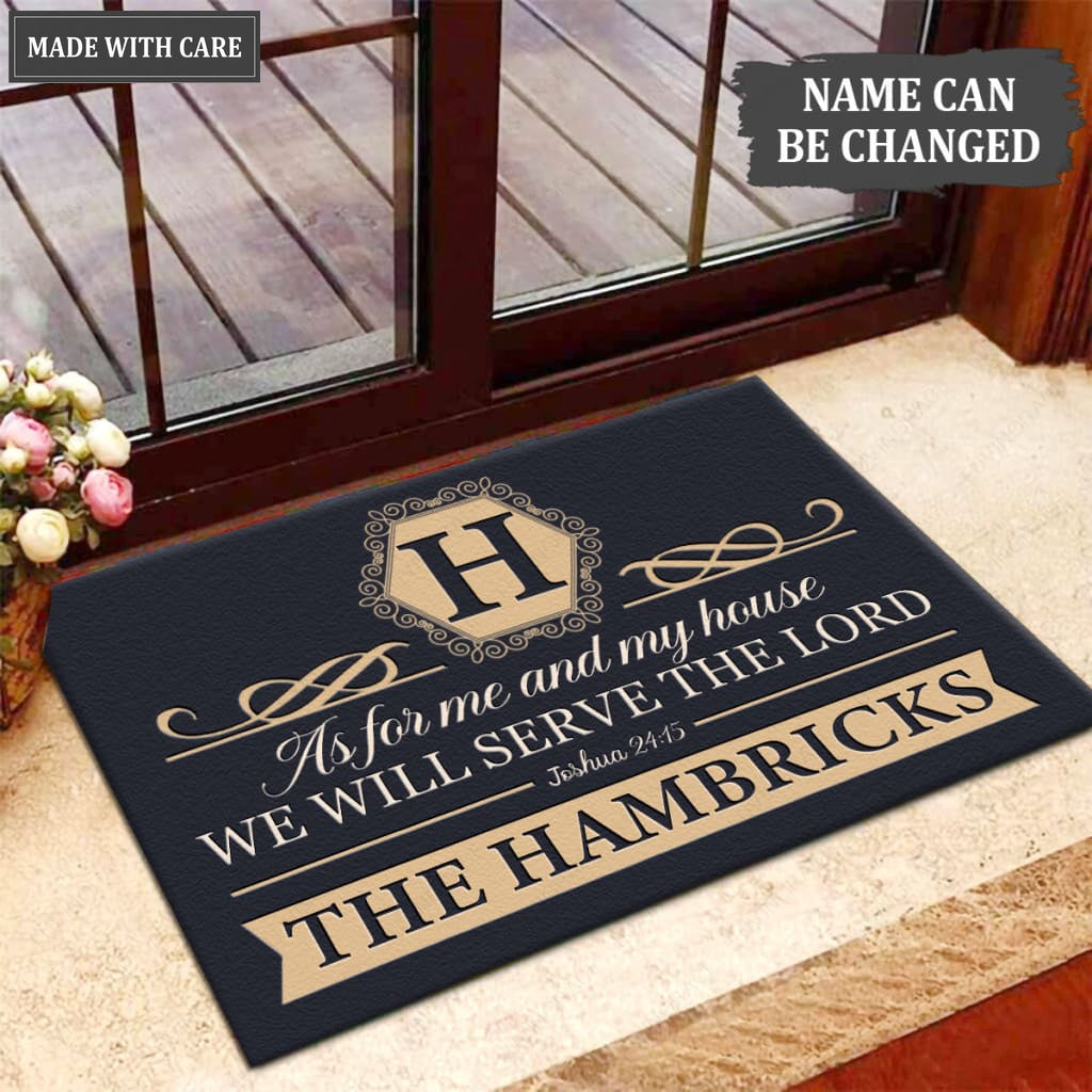 Luvingrace M91 Luxury Monogram Collection As For My House Personalized Doormat