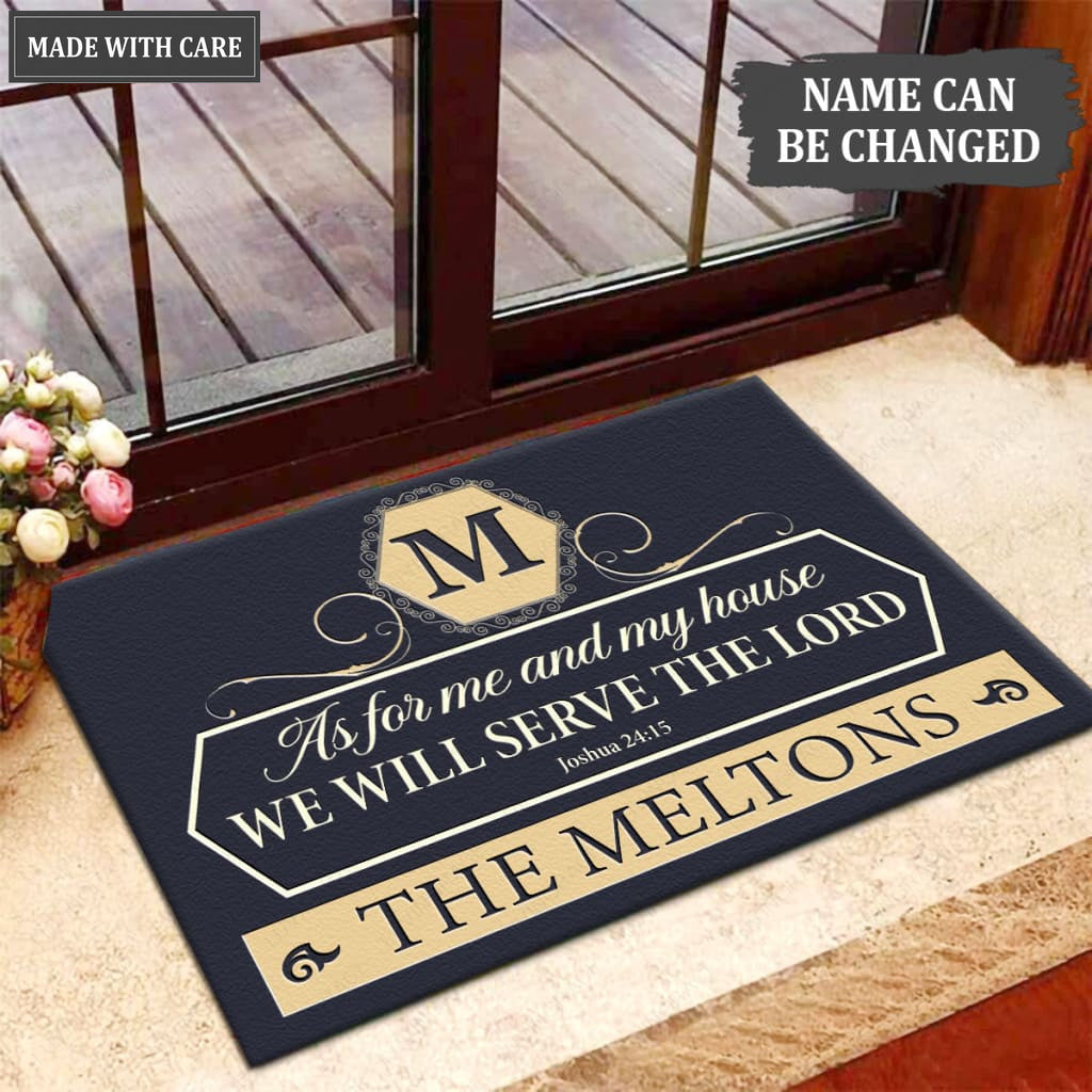 Luvingrace M92 Luxury Monogram Collection As For My House Personalized Doormat