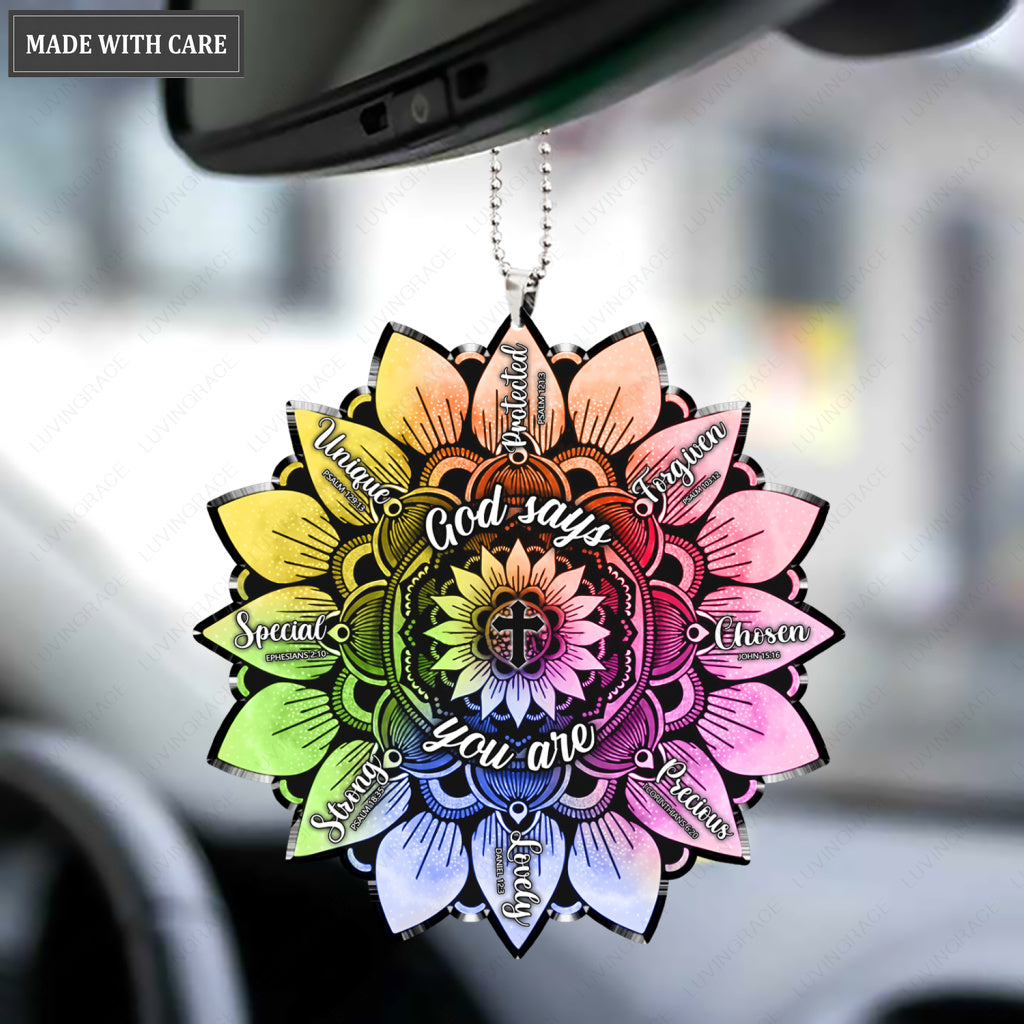 Colorful Sunflower You Are Chosen Ornament