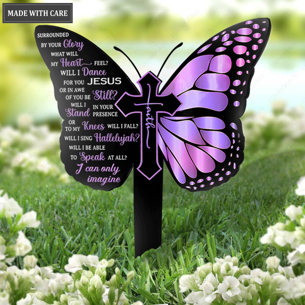 Purple Butterfly By Glory Plaque Stake