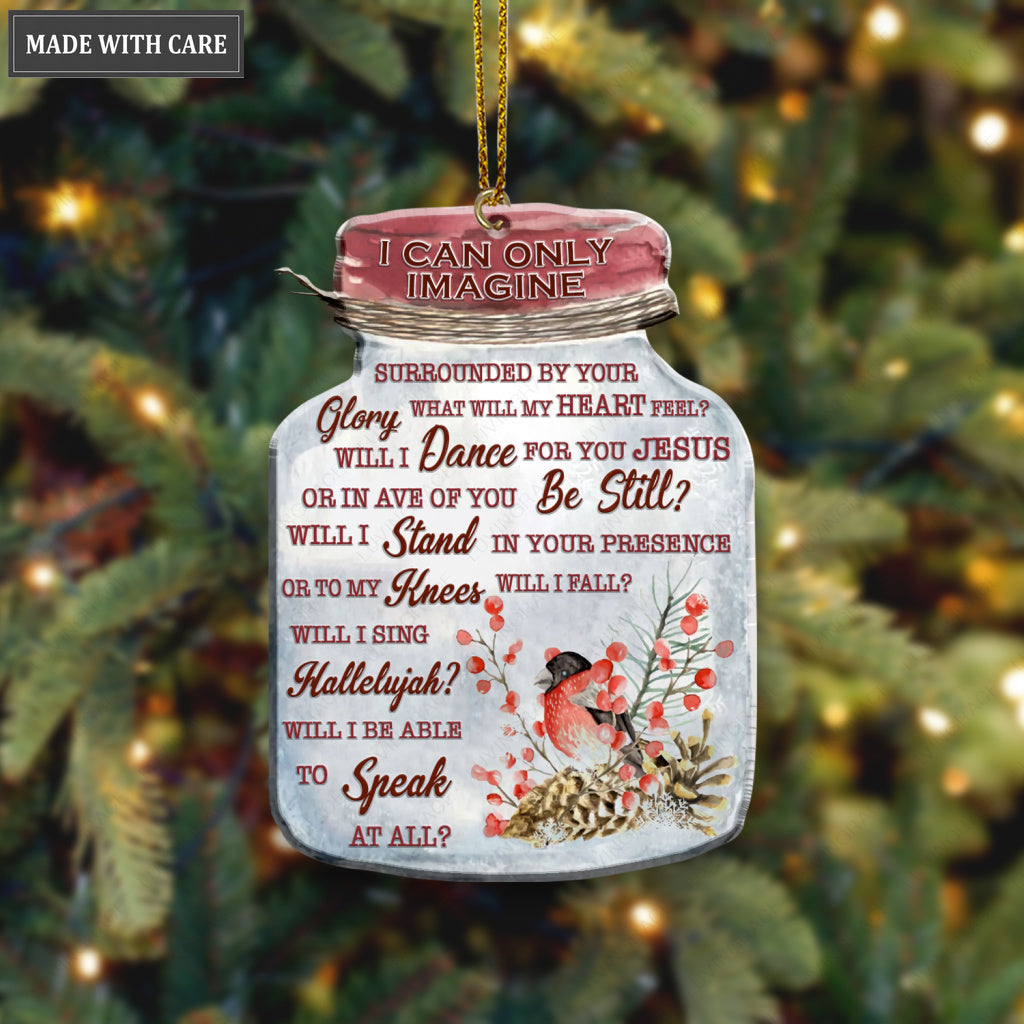 Christmas Floral Bird Mason Jar I Can Only Imagine Ornaments