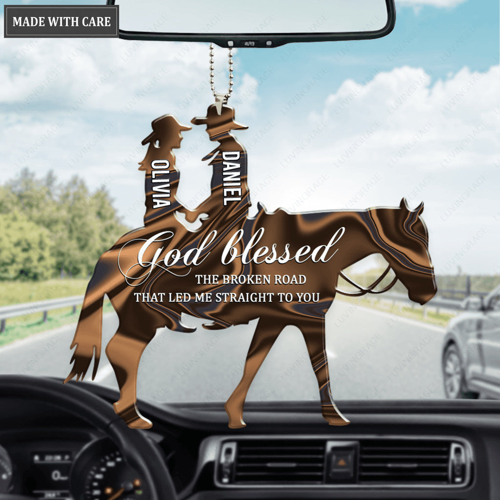 Couple In Horse God Blessed Personalized Ornament