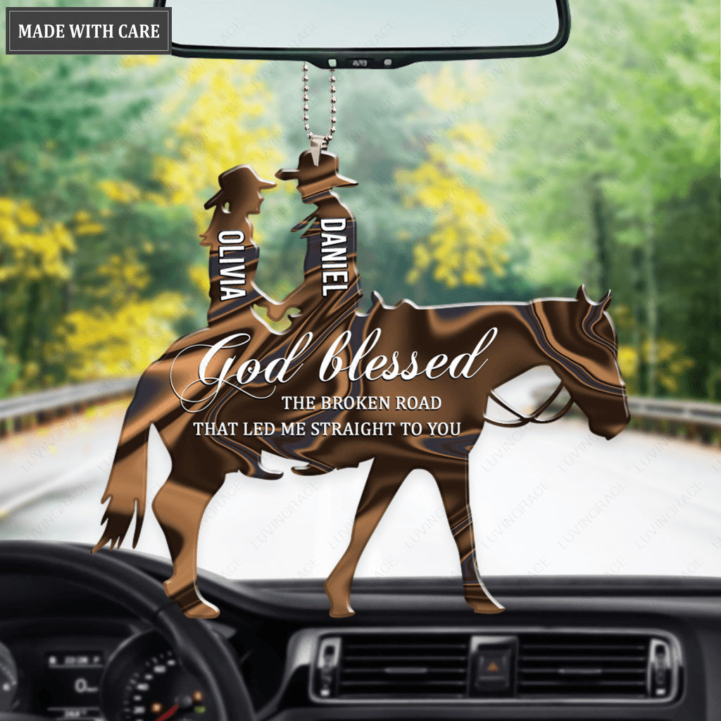 Couple In Horse God Blessed Personalized Ornament