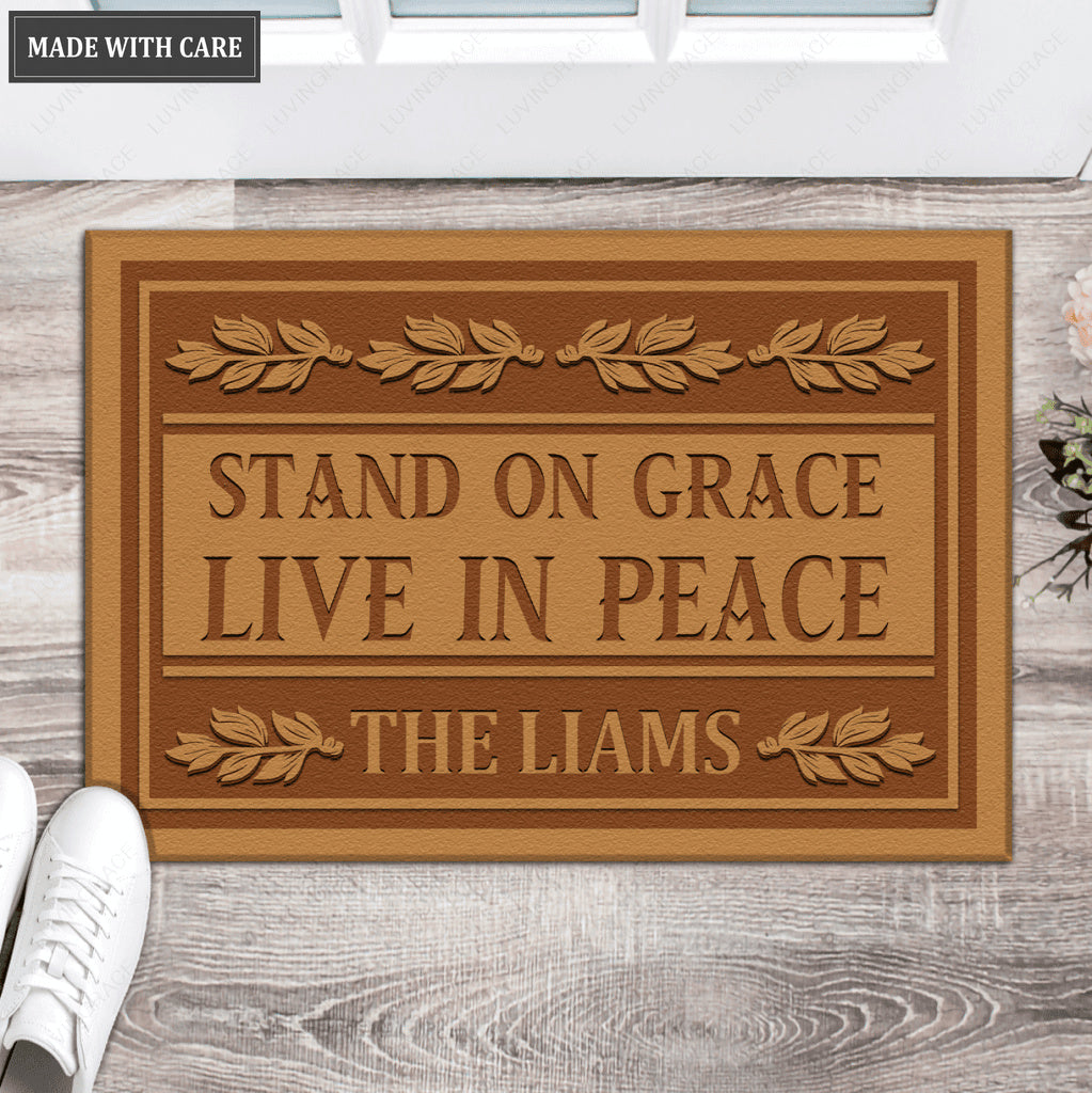 Family Home Elegant Brown Personalized Doormat