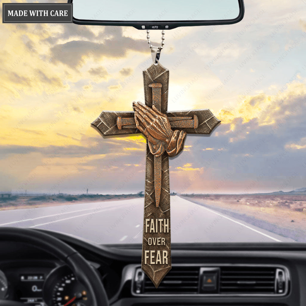 Faith Over Fear Pray Hands Ornament