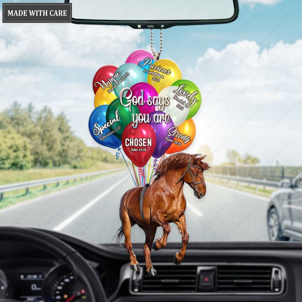 Horse With Balloons God Says You Are Ornament