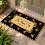 Personalized Family Name Royal Crest Doormat – Luxury Welcome Mat