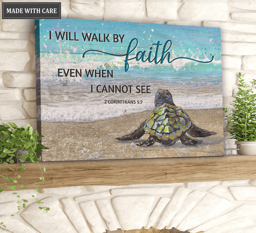 Sea Turtle Walk By Faith Wall Art