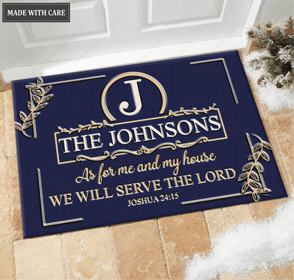 Leave Border Monogram As For My House Personalized Doormat