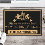Lion As For My House Monogram Personalized Doormat