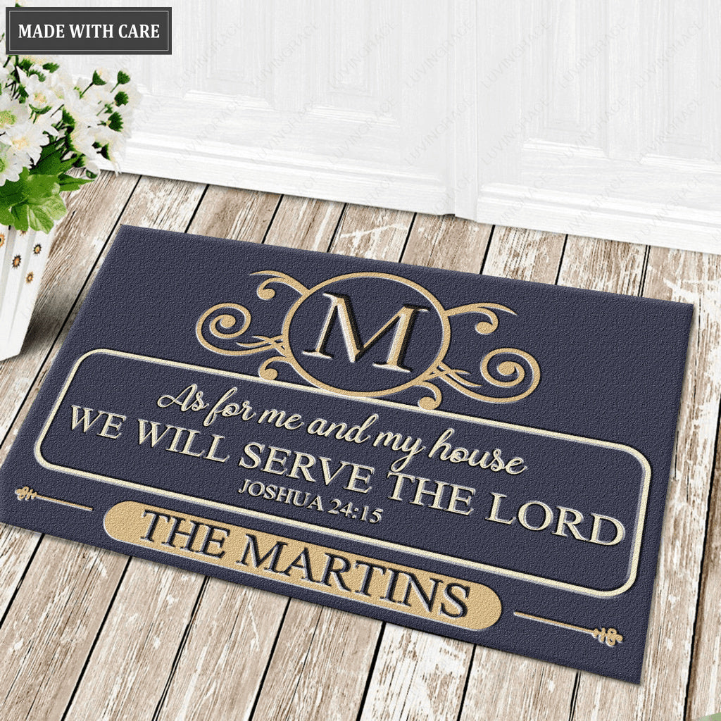 Music Note Monogram As For My House Personalized Doormat