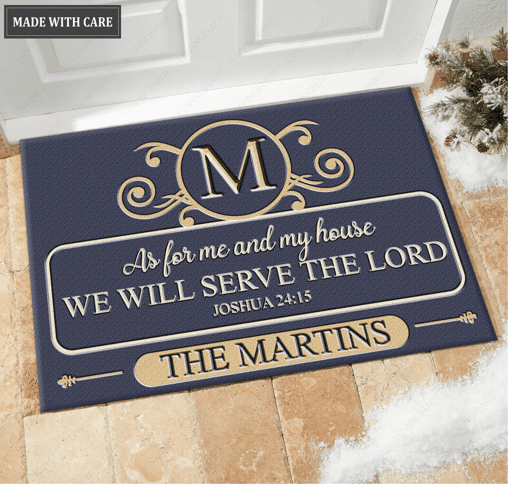 Music Note Monogram As For My House Personalized Doormat