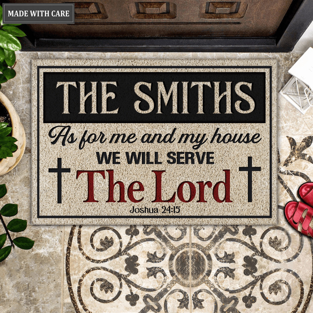 Personalized As For Me And My House Vintage Doormat