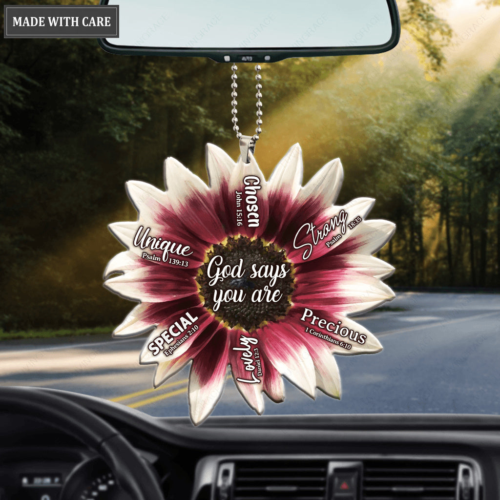 Cherry Rose Sunflower God says you are Ornament