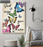 Colorful Butterflies God Says You Are Wall Art
