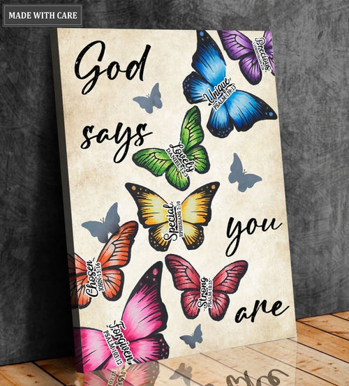 Colorful Butterflies God Says You Are Wall Art